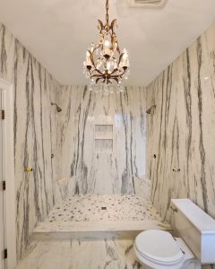 Bathroom, Mountain White Danby Marble